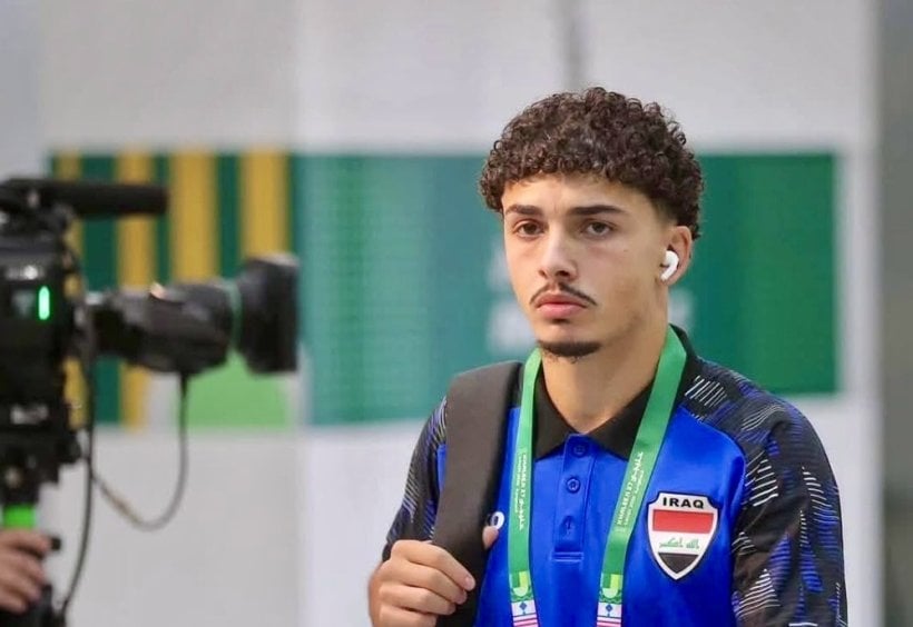 يوسف النصراوي يخطف الأنظار في مباراة العراق والكويت